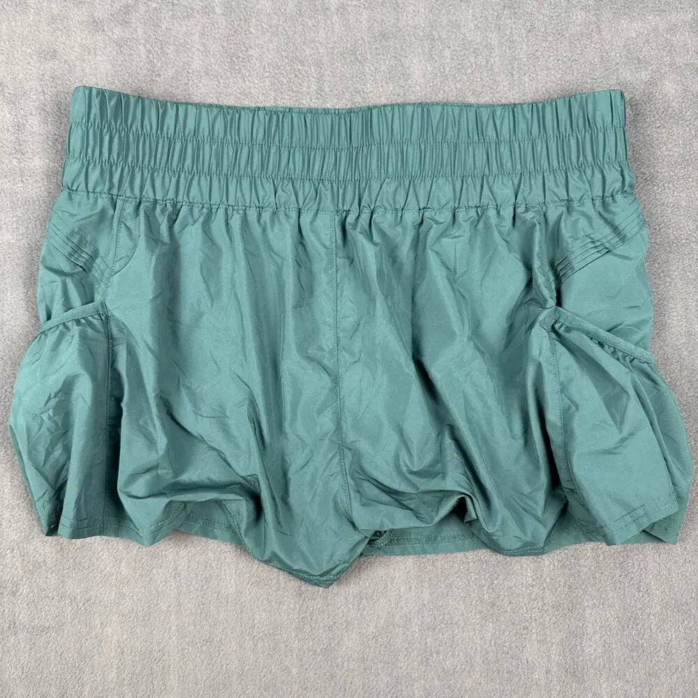 Free People Movement Shorts Womens XL Green Lined Get Your Flirt On High Rise